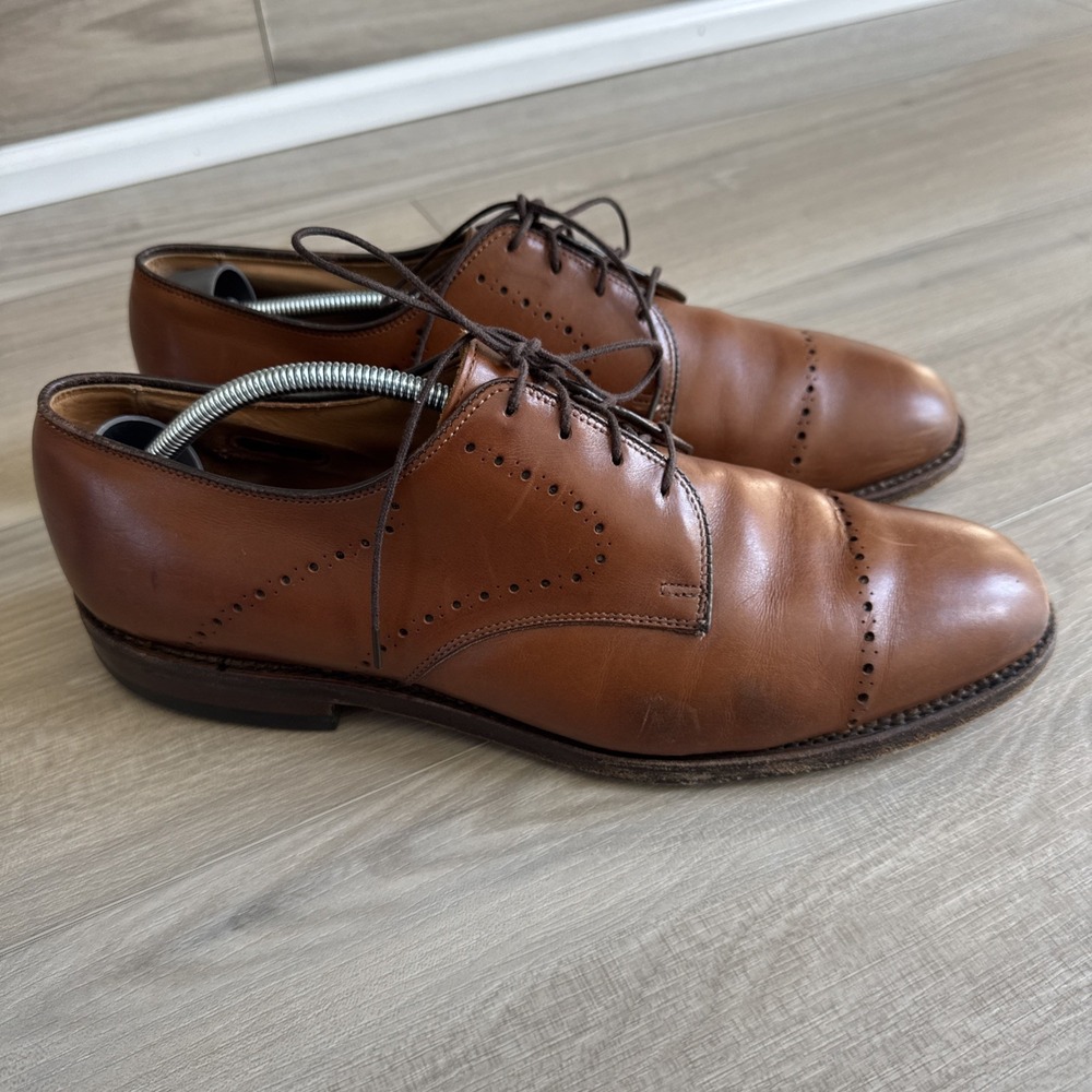 Allen Edmonds Shoes Troy Walnut Chestnut Brown Cap Toe Oxford Dress‎ Men's 10 D